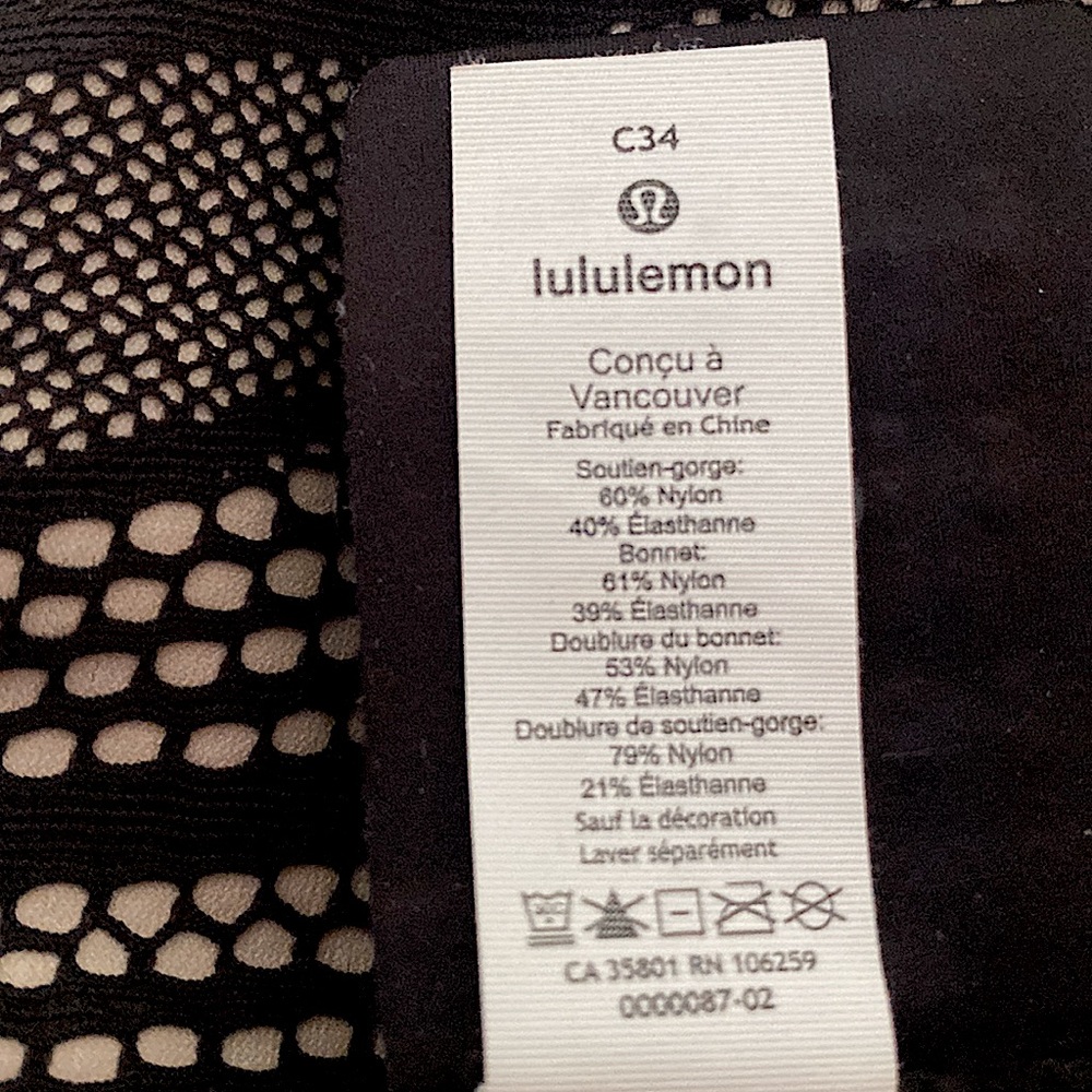 Lululemon Women's Awake To Lace Stretch Wire Free Bra Size 34C - Black/B… - Picture 6 of 6
